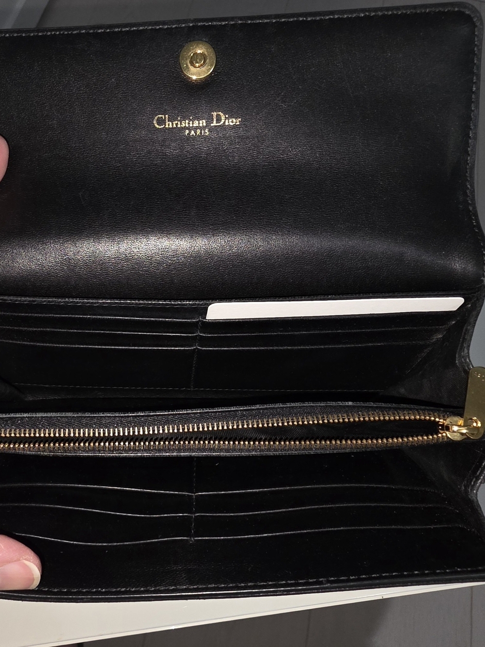 Dior Black Quilted Leather Wallet with Gold-Tone Hardware - Picture 5 of 8